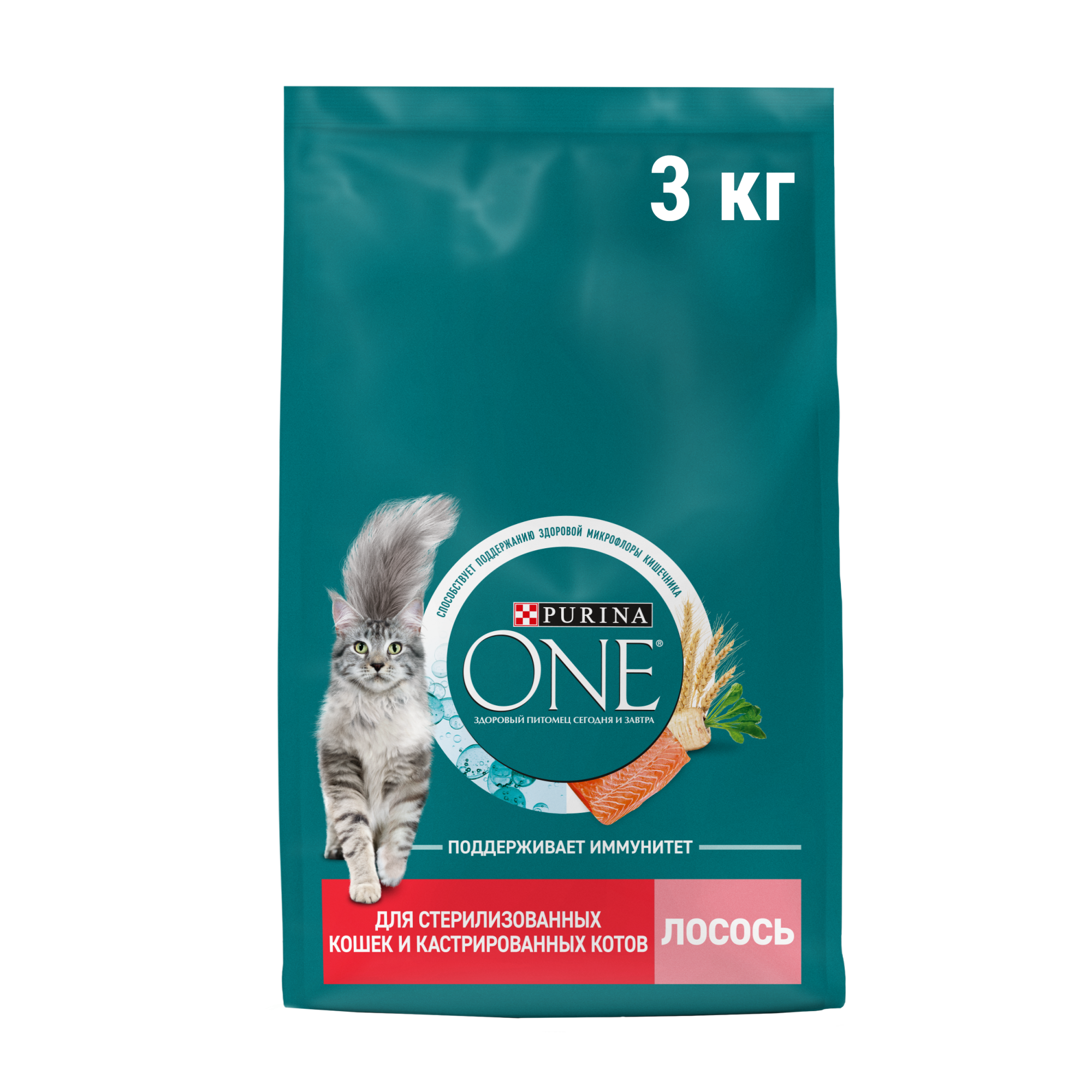 Купить сухой корм для кошек Purina ONE, для стерилизованных и кастрированных, с лососем, 3 кг, цены на Мегамаркет | Артикул: 600016335222