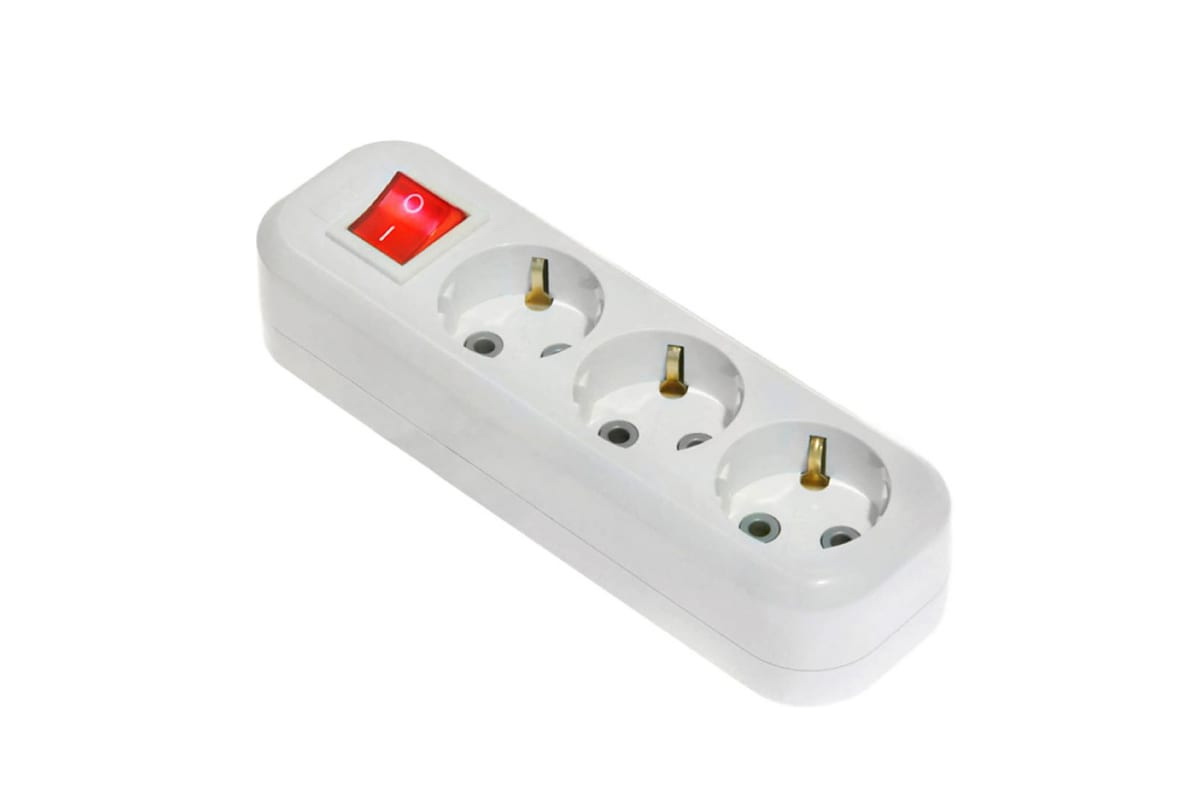 Удлинитель ay-ka 10-местная. 16а 250в (шторки, выкл. Ay-ka (айка) колодка роз. 3/w, 3м, белый. Колодка трехместная.