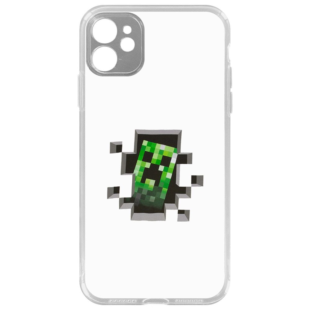 Чехол-накладка Krutoff Clear Case Minecraft-Крипер для iPhone 11 с защитой  камеры - отзывы покупателей на Мегамаркет