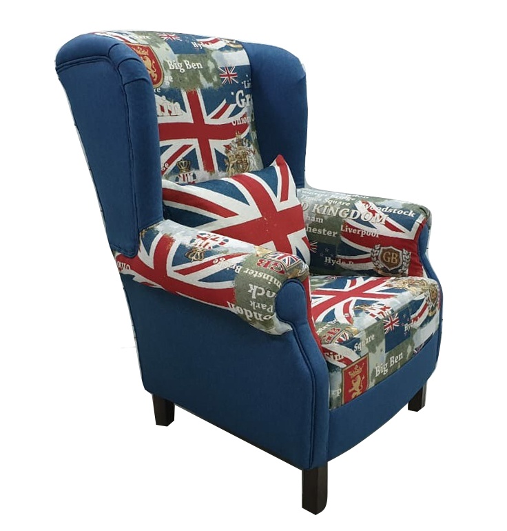 Кресло La Neige Британника GD-G10, синий/красный/белый/коричневый
