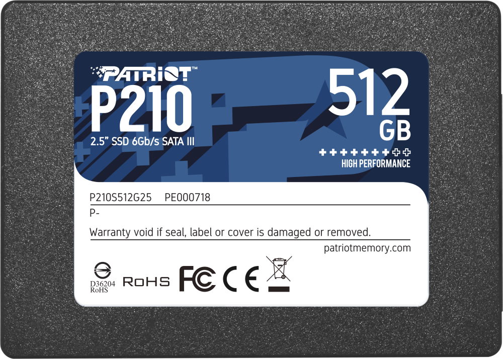 SSD накопитель Patriot Memory P210 2.5" 512 ГБ (P210S512G25) - купить в Мегамаркет МСК Подольск, цена на Мегамаркет