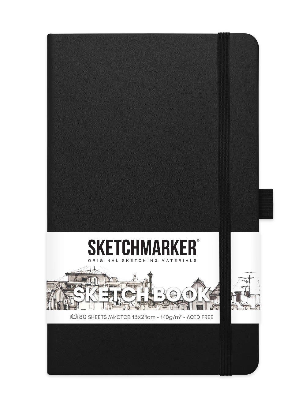 Скетчбук Sketchmarker 2314003SM 140г/м2 13х21см. 160 стр., цвет: черный - купить в MPMart Москва (со склада МегаМаркет), цена на Мегамаркет