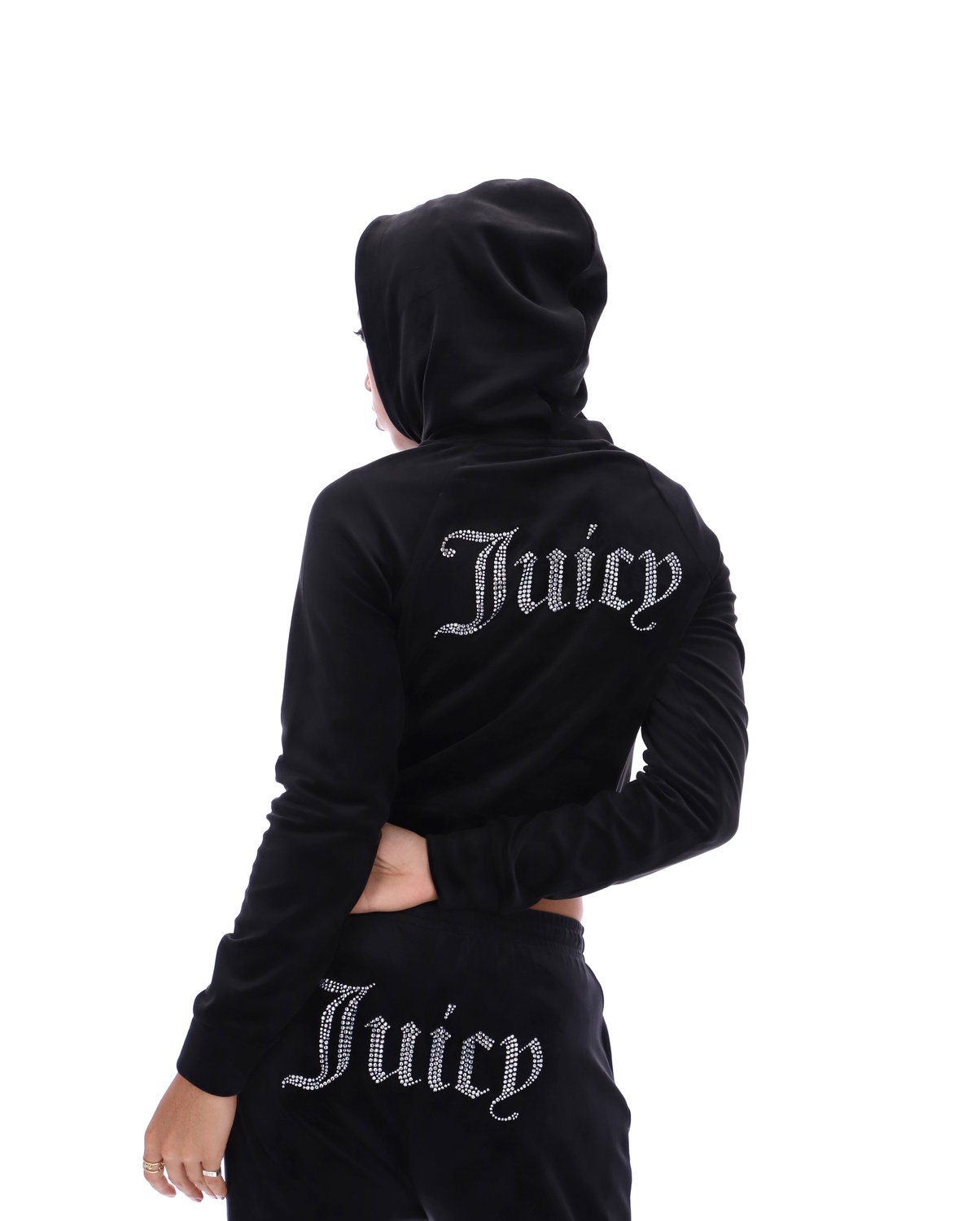 Худи женское Juicy Couture JCAPW046/101 черное 42 RU - купить в Москве,  цены на Мегамаркет | 100044864567