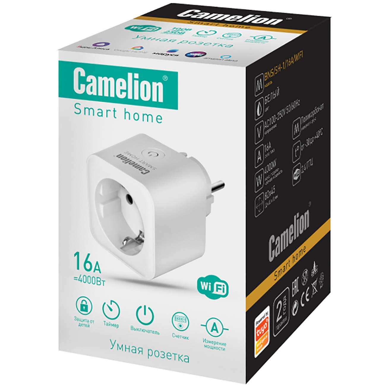 Розетка Camelion BNS/SH-1/16A/WIFI - купить в Москве, цены на Мегамаркет |  100029992932