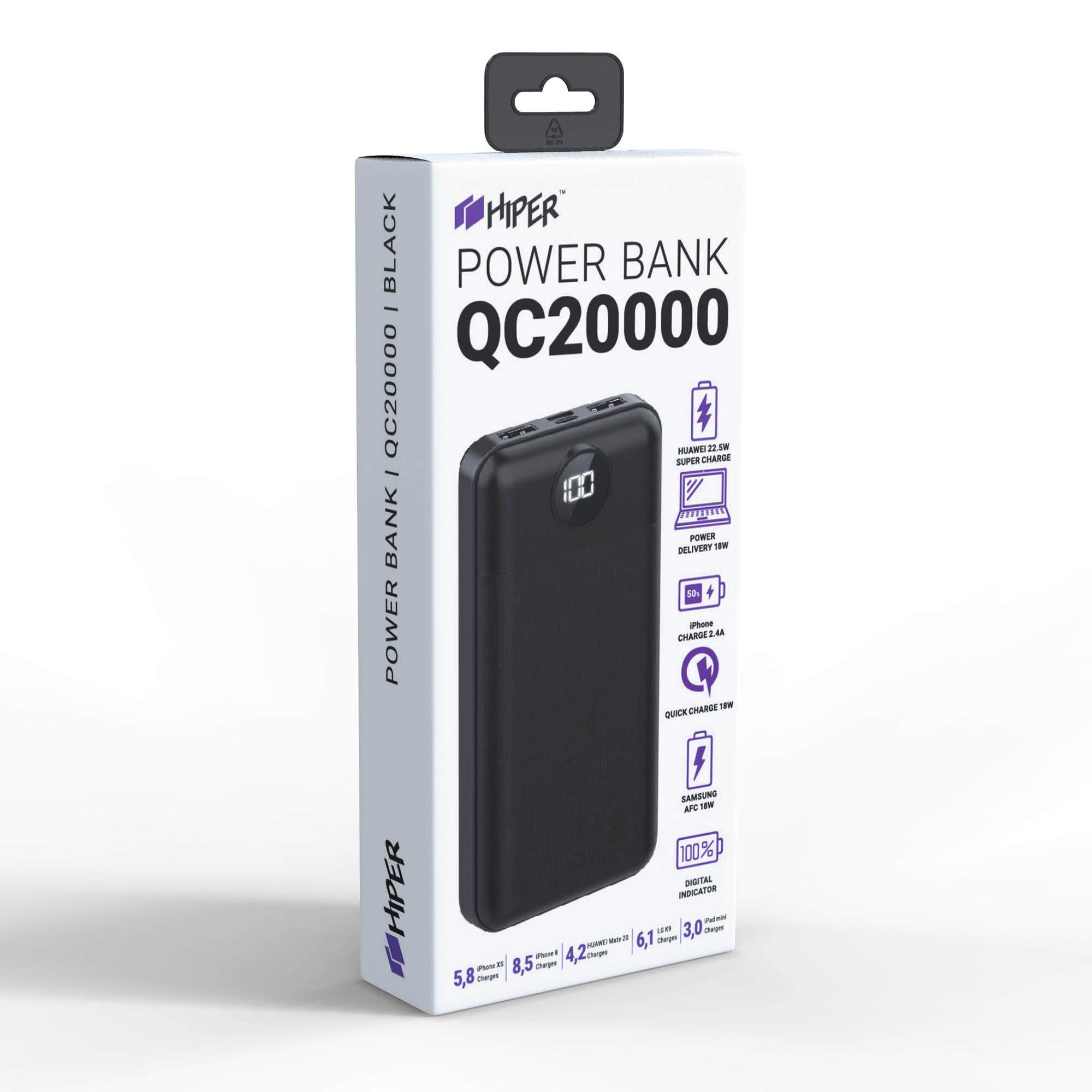 Внешний аккумулятор HIPER Power bank QC20000 BLACK – отзывы покупателей на  маркетплейс Мегамаркет | Артикул: 600004883795