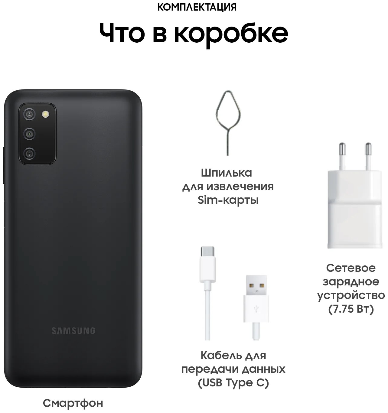 Смартфон Samsung Galaxy A03s 3/32GB Black (SMA037FZKDMEB) купить в
