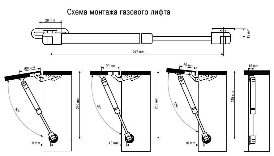 Как крепить мебельные амортизаторы