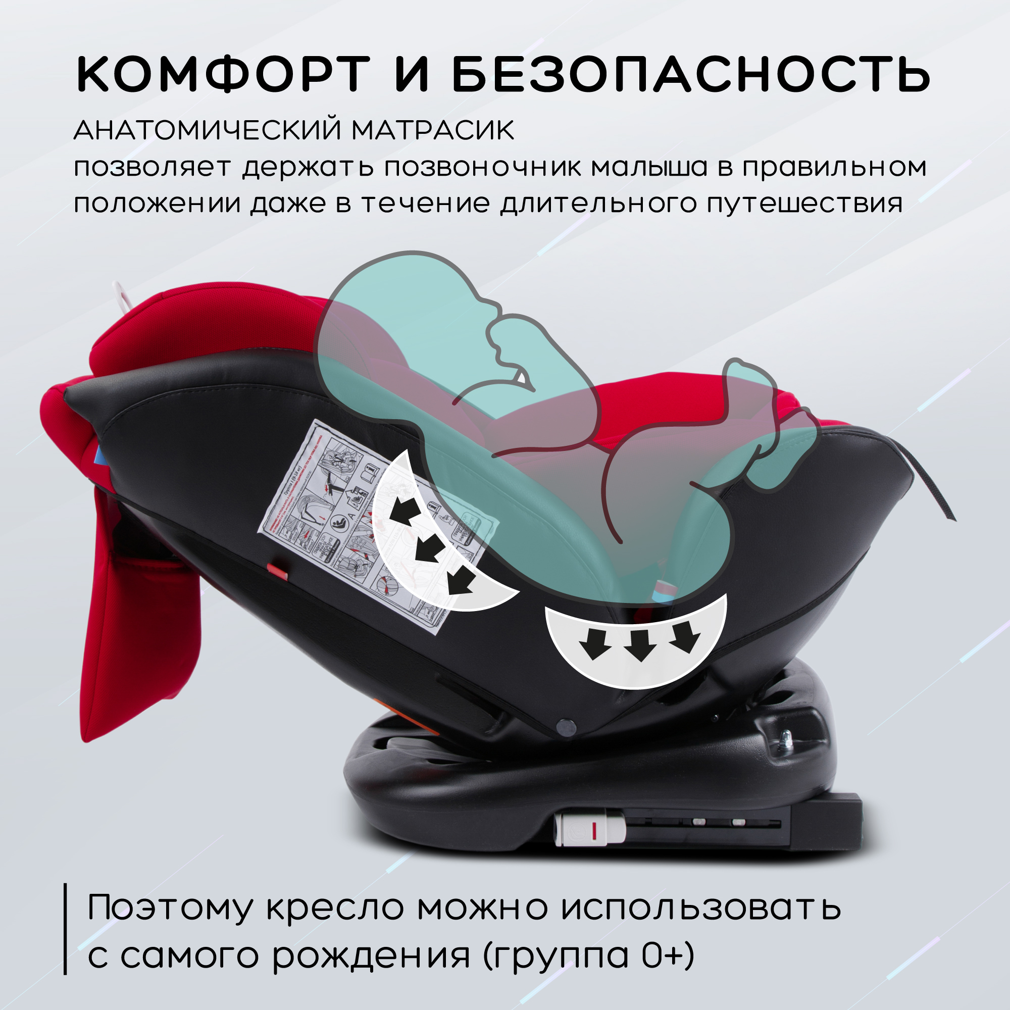 Купить автокресло Amarobaby Brilliant ISOFIX класс D, группа 0+/1/2/3,  красный, цены на Мегамаркет | Артикул: 600009211708