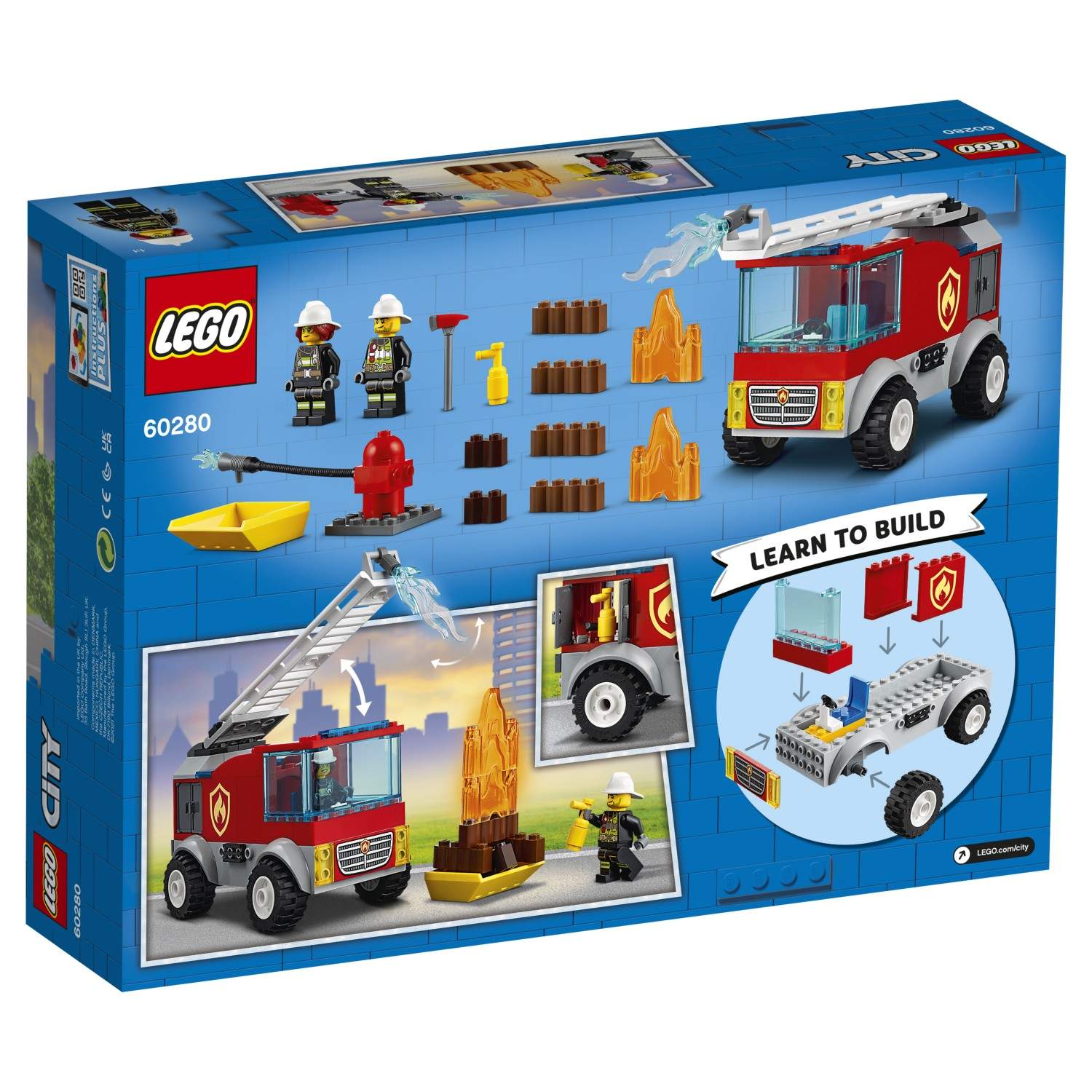 Купить конструктор LEGO City Fire 60280 Пожарная машина с лестницей, цены  на Мегамаркет | Артикул: 100027743659