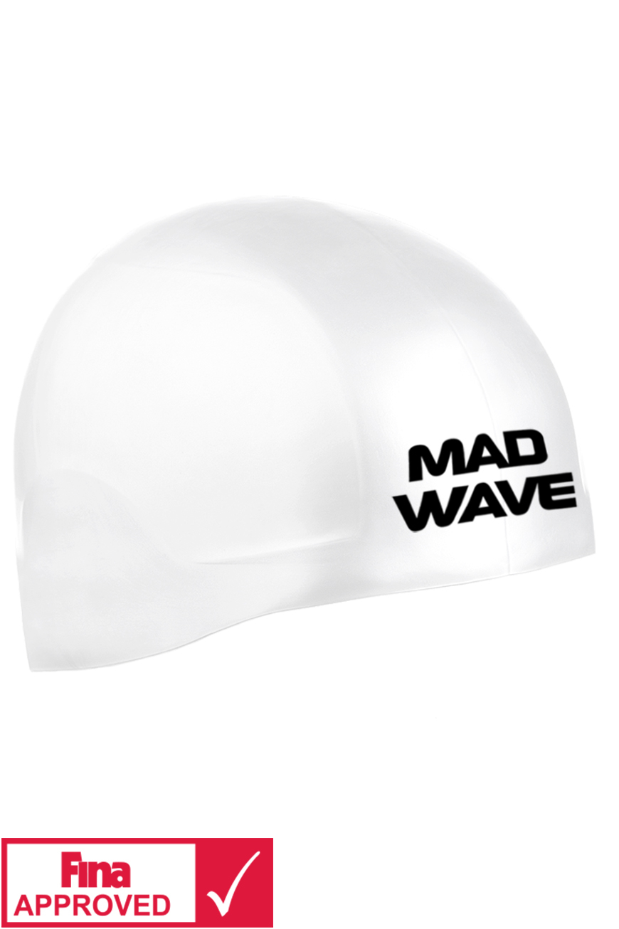 Шапочка для плавания Mad Wave R-Cap FINA Approved white - купить в Mad Wave , цена на Мегамаркет