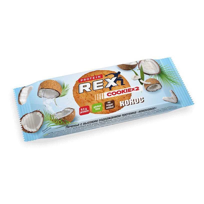 Купить печенье ProteinRex протеиновое кокос 50 г, цены на Мегамаркет | Артикул: 100032401817