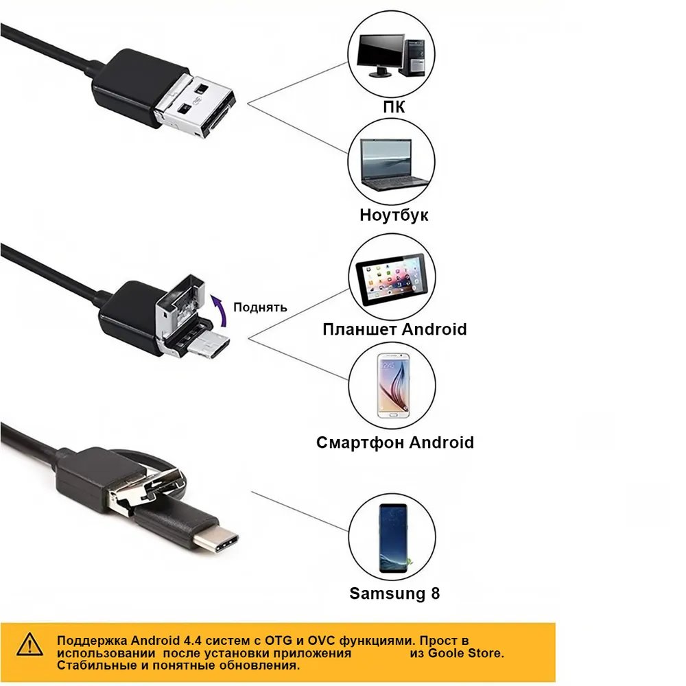 Видеоэндоскоп USB, 1Мп, 1280x720, 3,5м, 8мм зонд iCartool IC-V101 - купить  в Москве, цены на Мегамаркет | 600002346108