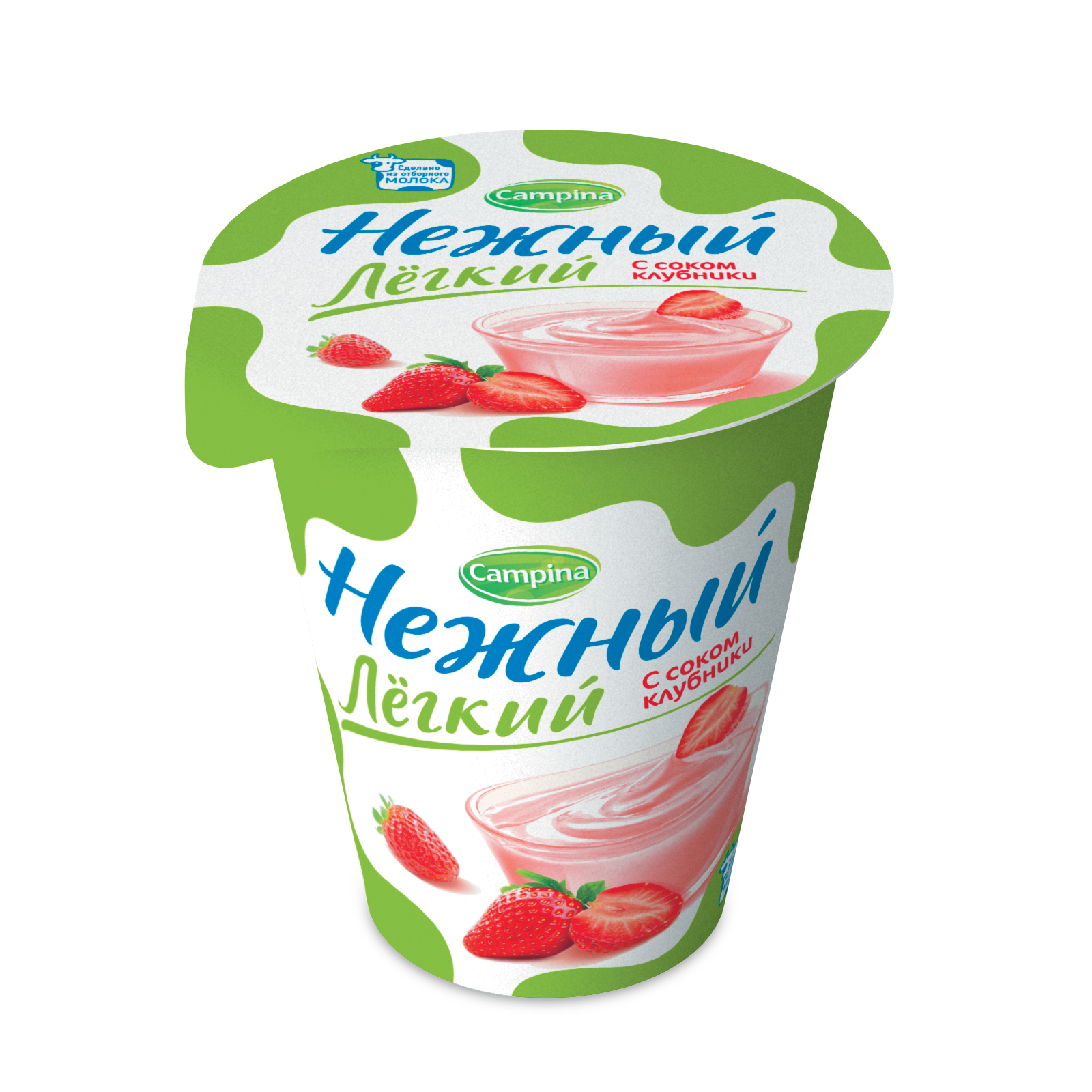 Йогуртный продукт Campina Нежный с соком клубники 1,2% 320 г бзмж