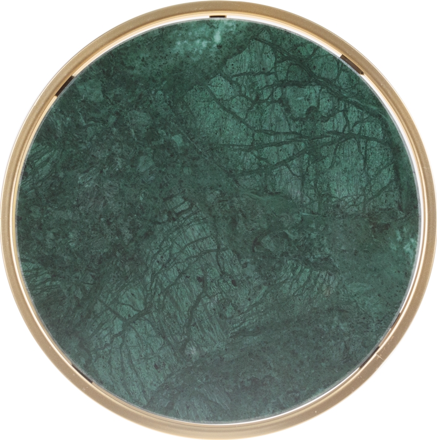 Столик интерьерный с зеленым мрамором 32x32x43см Glasar 54-147