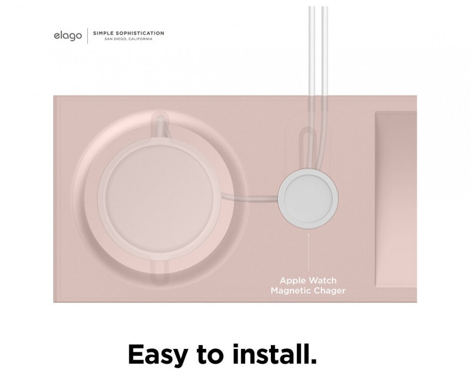 Док-станция Elago Charging Tray Duo for MagSafe, цвет "Розовый песок" (EMSTRAY-DUO-SPK)