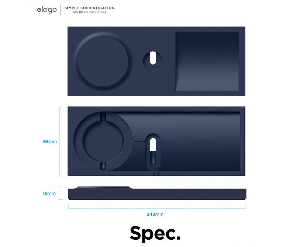 Док-станция Elago Charging Tray Duo подставка для MagSafe, цвет Синий (EMSTRAY-DUO-JIN)