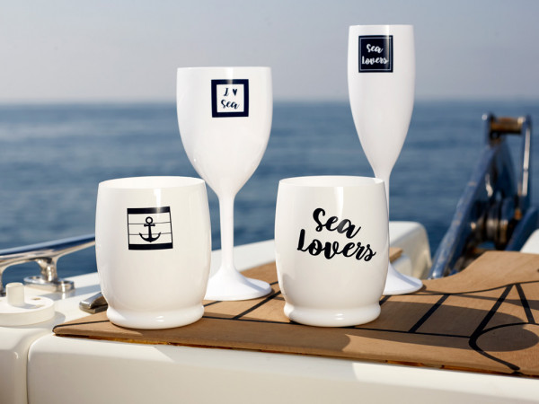 Бокалы для вина яхтенные Marine Business Sea Lovers 6 предметов, белый