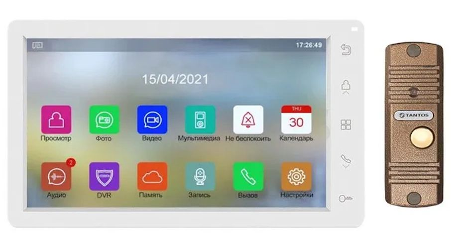 Комплект видеодомофона Tantos Amelie HD SE (белая) и Walle HD (медь) - купить в Системы безопасности для Вас, цена на Мегамаркет