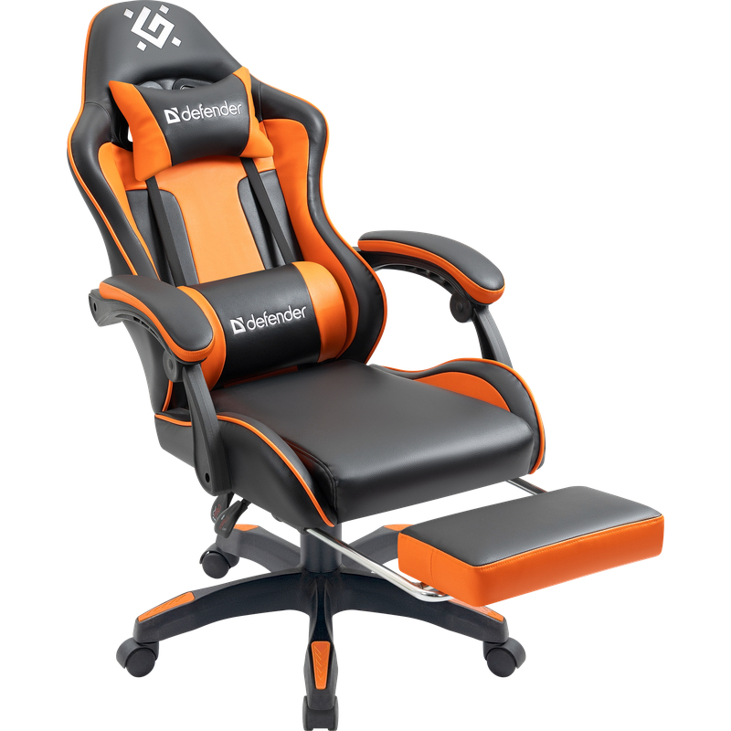 Кресло игровое Defender Sorang с подножкой, полиуретан, класс 4, черно .