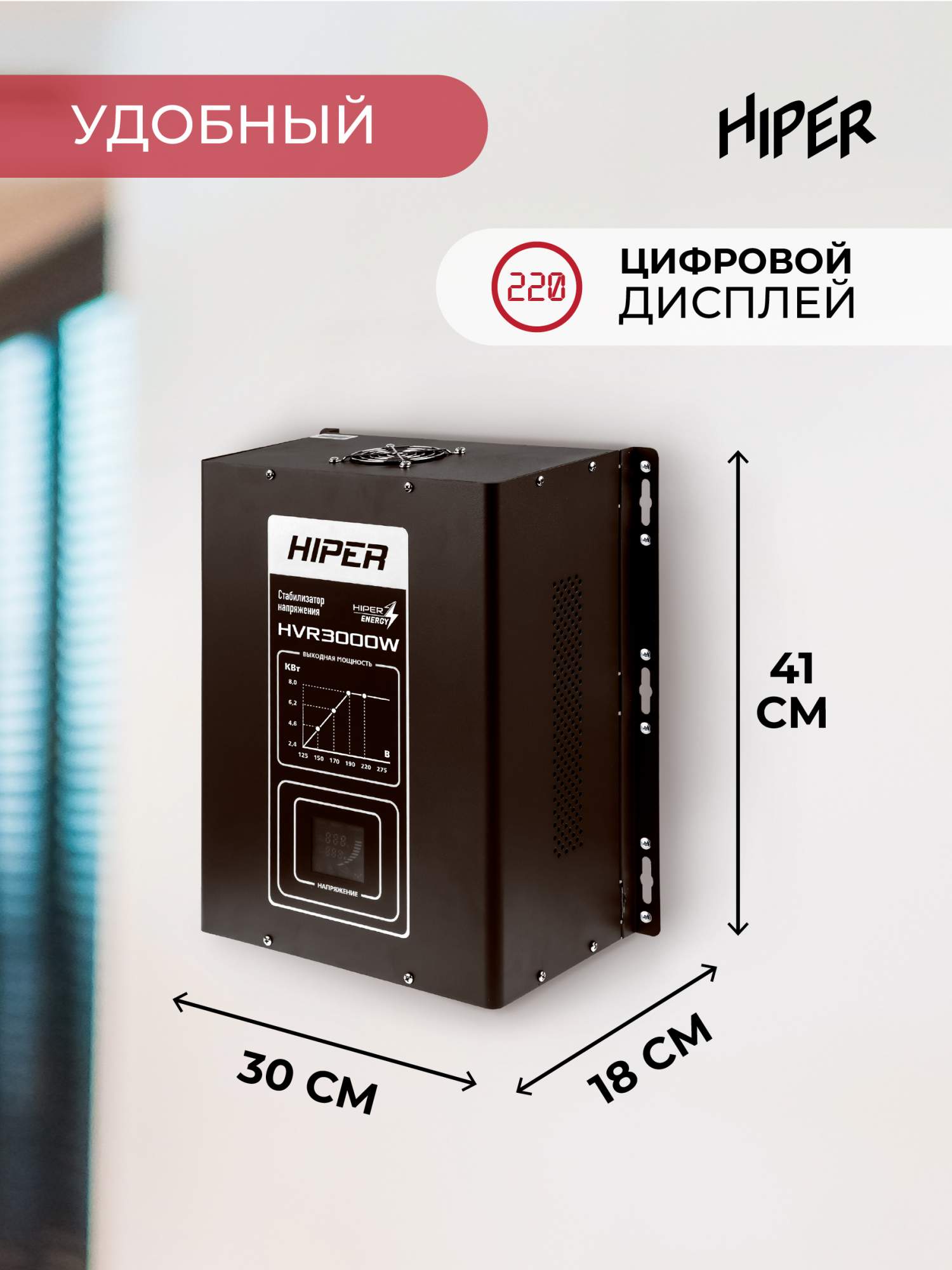 Стабилизатор напряжения релейного типа HIPER HVR3000W / 2400 Вт / 3000 ВА –  купить в Москве, цены в интернет-магазинах на Мегамаркет