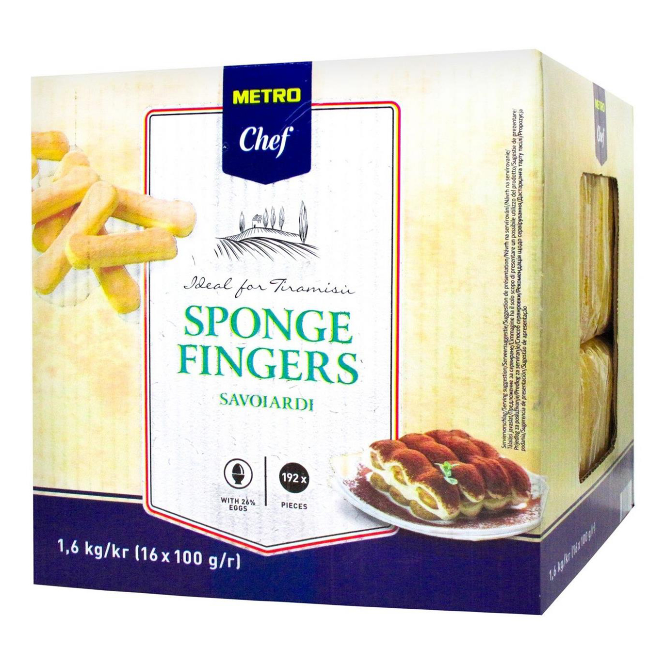 Купить печенье Metro Chef Sponge Fingers Savoiardi бисквитное 1,6 кг