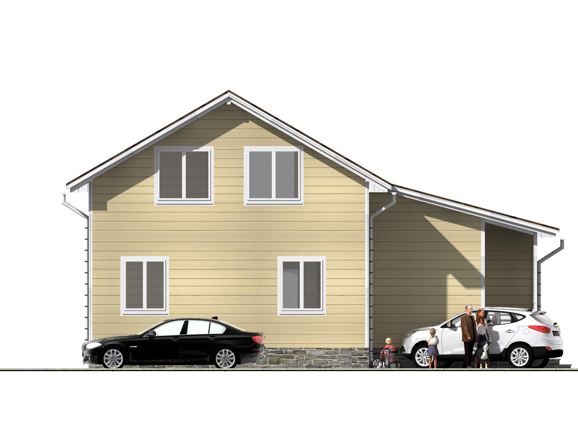 Проект двухэтажного дома из газобетонного блока, облицовка из ...