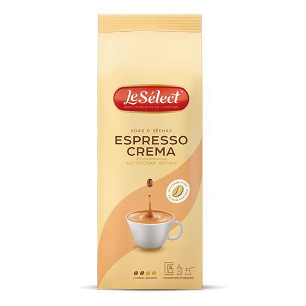 Купить кофе Le Select Espresso Crema в зернах 1 кг, цены на Мегамаркет | Артикул: 100029579331