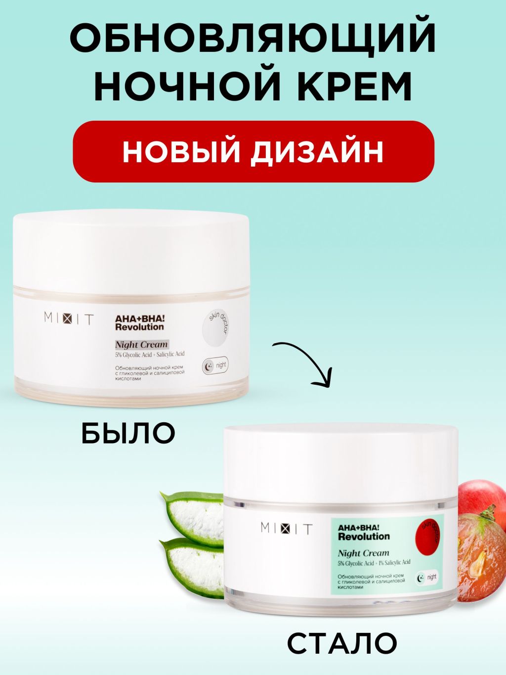 Revolution Night Cream glycolic 5%, 50 мл 