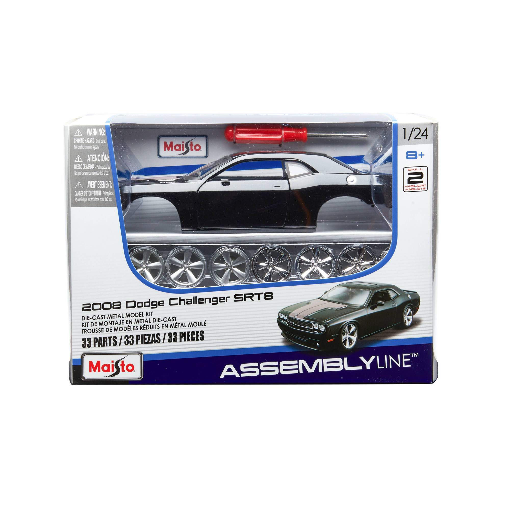 Купить maisto Сборная модель машины 2008 Dodge Challenger SRT8 SPAL 1:24,  черная 39280, цены на Мегамаркет | Артикул: 100029226290