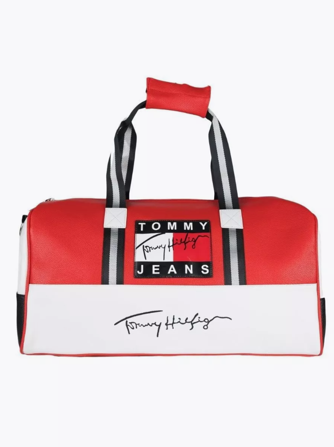 Дорожная сумка унисекс Tommy Hilfiger Paradise красная, 27x50x25 см - купить в Москве, цены на Мегамаркет | 600019057284