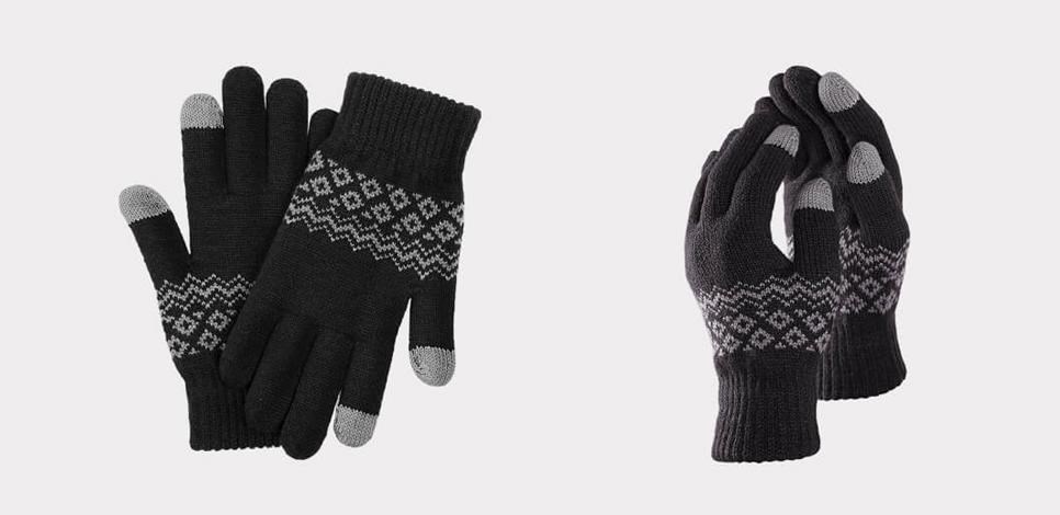 Перчатки Xiaomi для сенсорных экранов FO Touch Wool Gloves черные 9.5