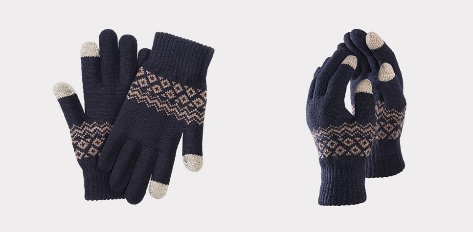 Перчатки Xiaomi для сенсорных экранов FO Touch Wool Gloves синие 9.5