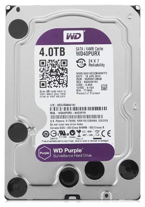 Жесткий диск WD Purple 4ТБ WD40PURX - купить в Sellsbery, цена на Мегамаркет