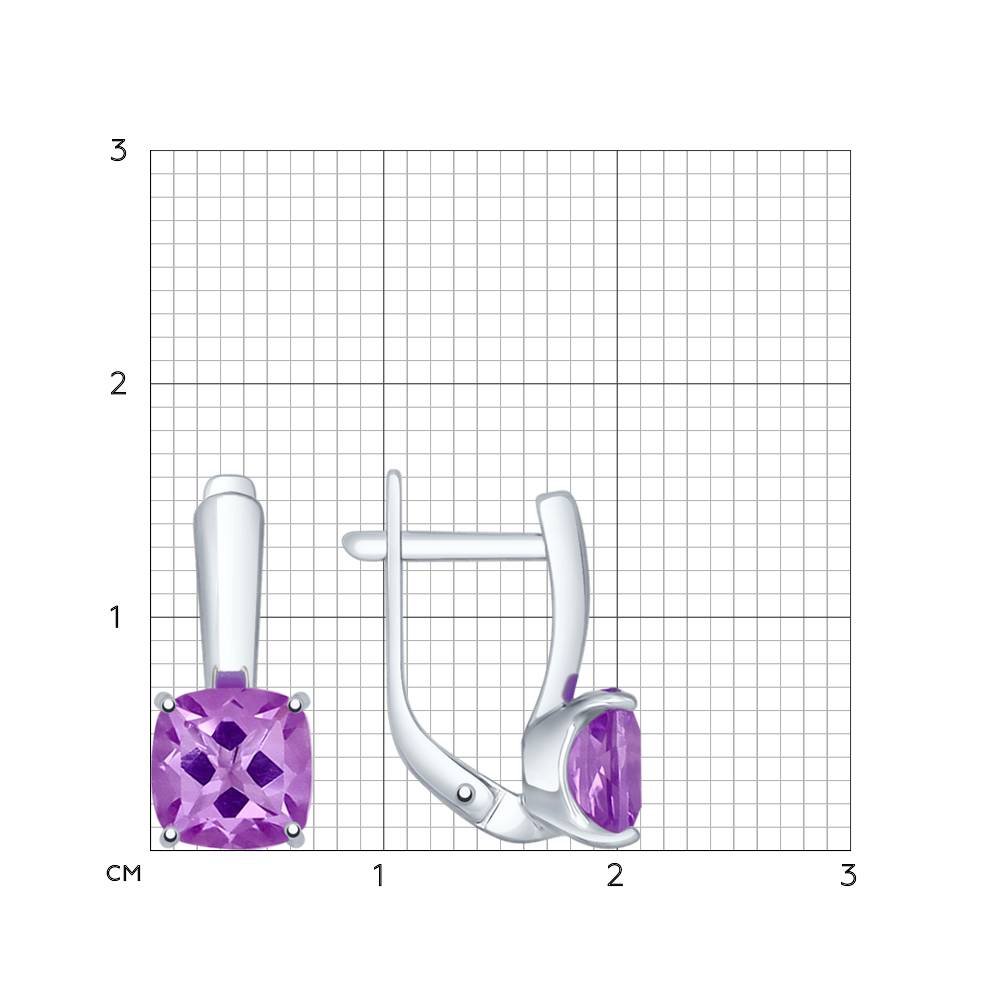 Серьги женские из серебра SOKOLOV 92021399, аметист