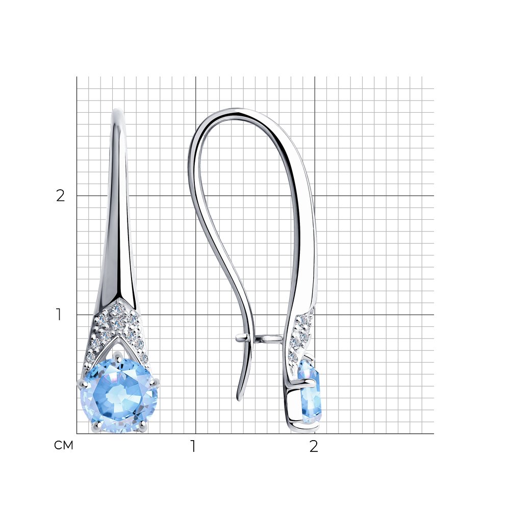 Серьги женские из серебра Diamant 94-120-00465-1, фианит