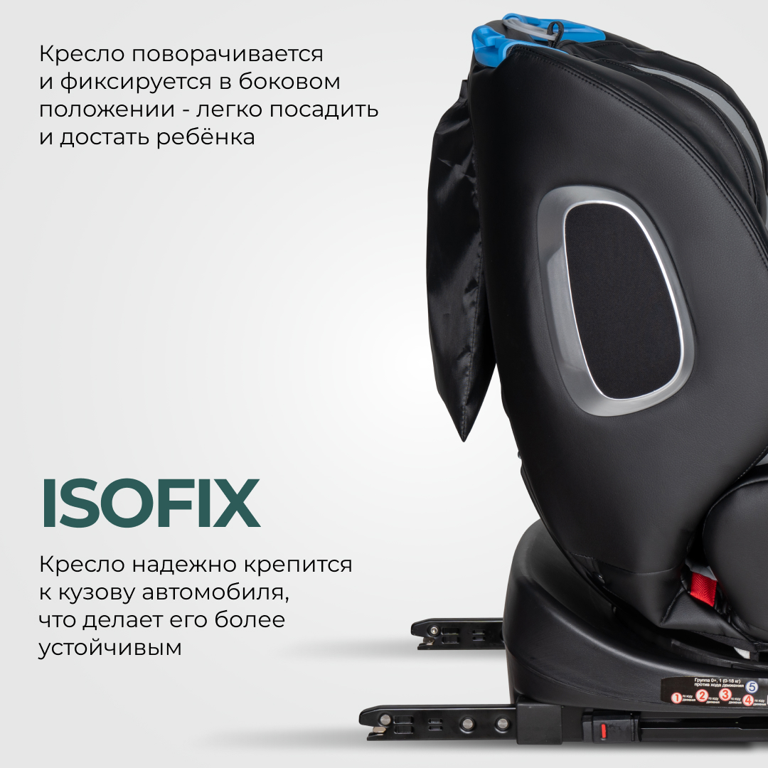 Купить автокресло детское Farfello ISOFIX YB102A экокожа, Серый, цены на  Мегамаркет | Артикул: 600012768661