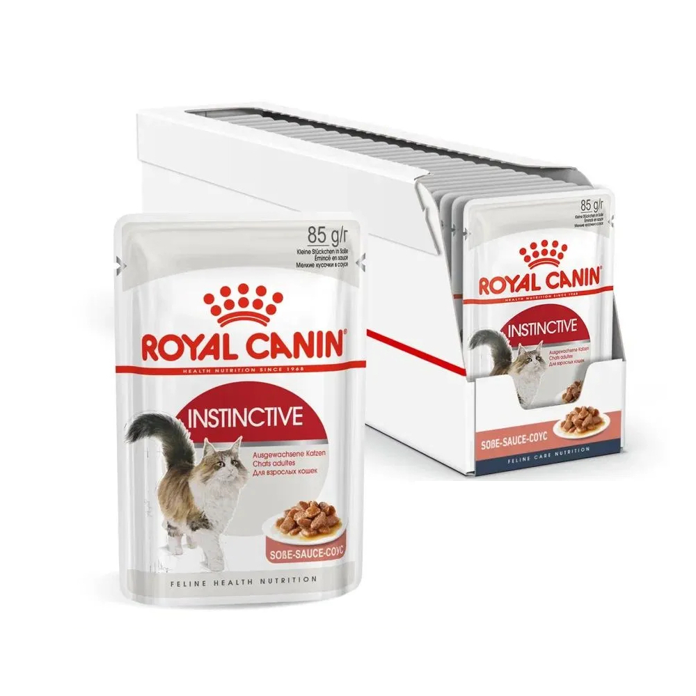 Корм влажный Royal Canin Instinctive для взрослых кошек, в соусе, в шоу боксе, 28x85 г - купить в Мегамаркет Москва Пушкино, цена на Мегамаркет