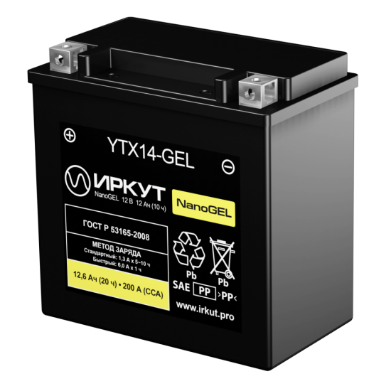 Купить мото аккумулятор Иркут YTX14-GEL, цены на Мегамаркет | Артикул: 600017354158