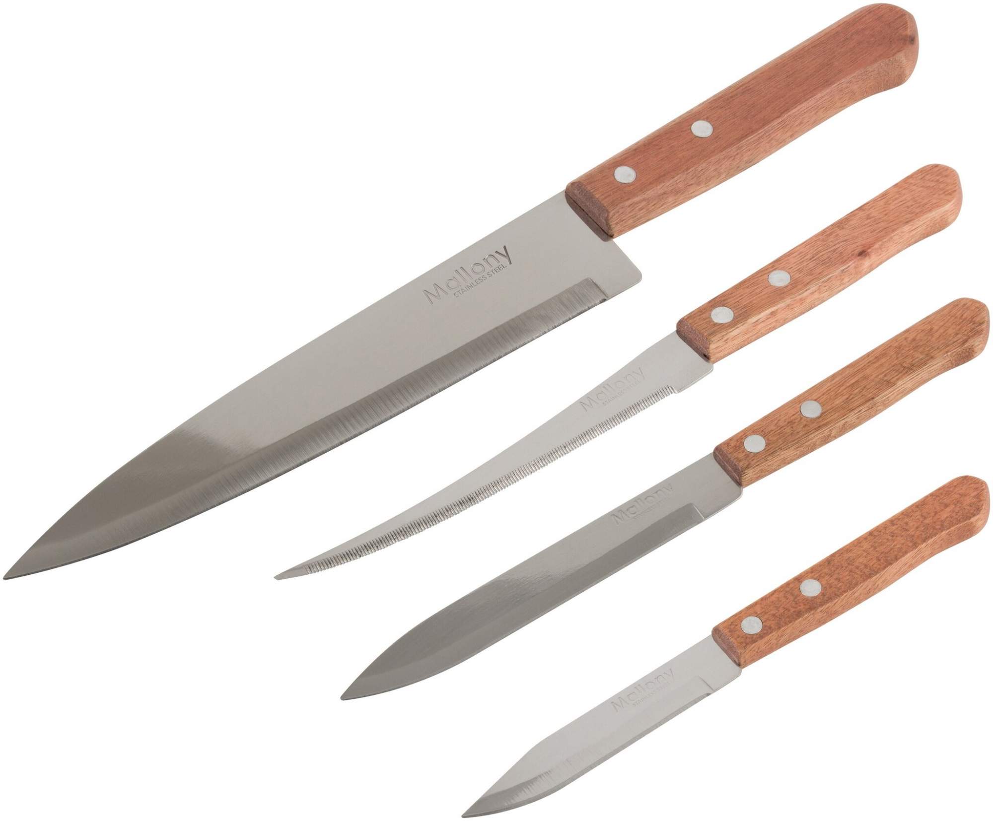 Набор ножей с деревянной рукояткой Mallony ALBERO 4 шт. 7092