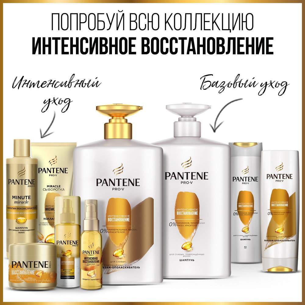 Шампунь Pantene Интенсивное восстановление 250 мл - отзывы покупателей на  Мегамаркет | шампуни 81601096