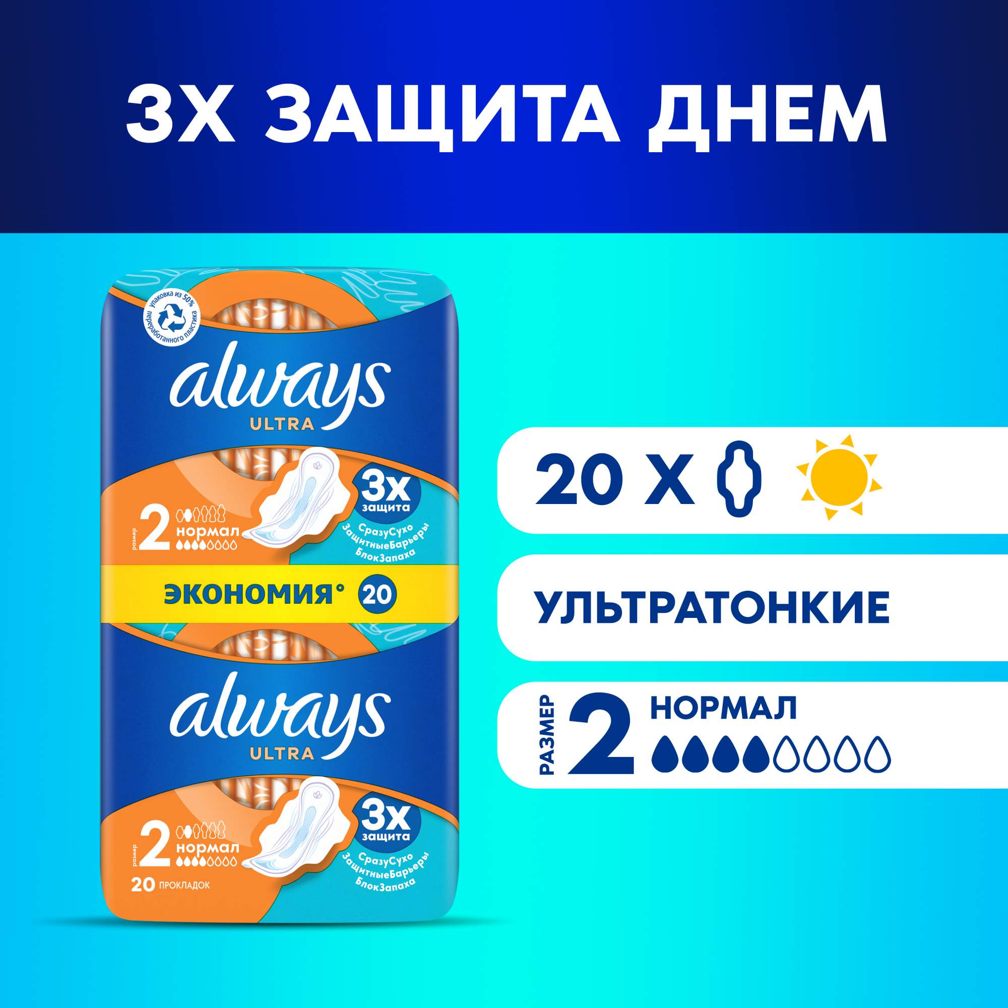 Купить прокладки always Ultra Normal Plus Duo 20шт, цены на Мегамаркет ...