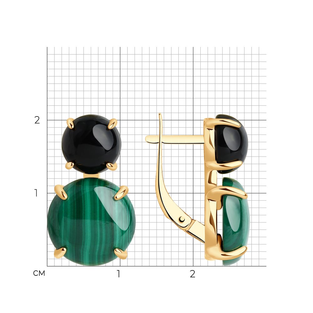Соколов серьги с малахитом
