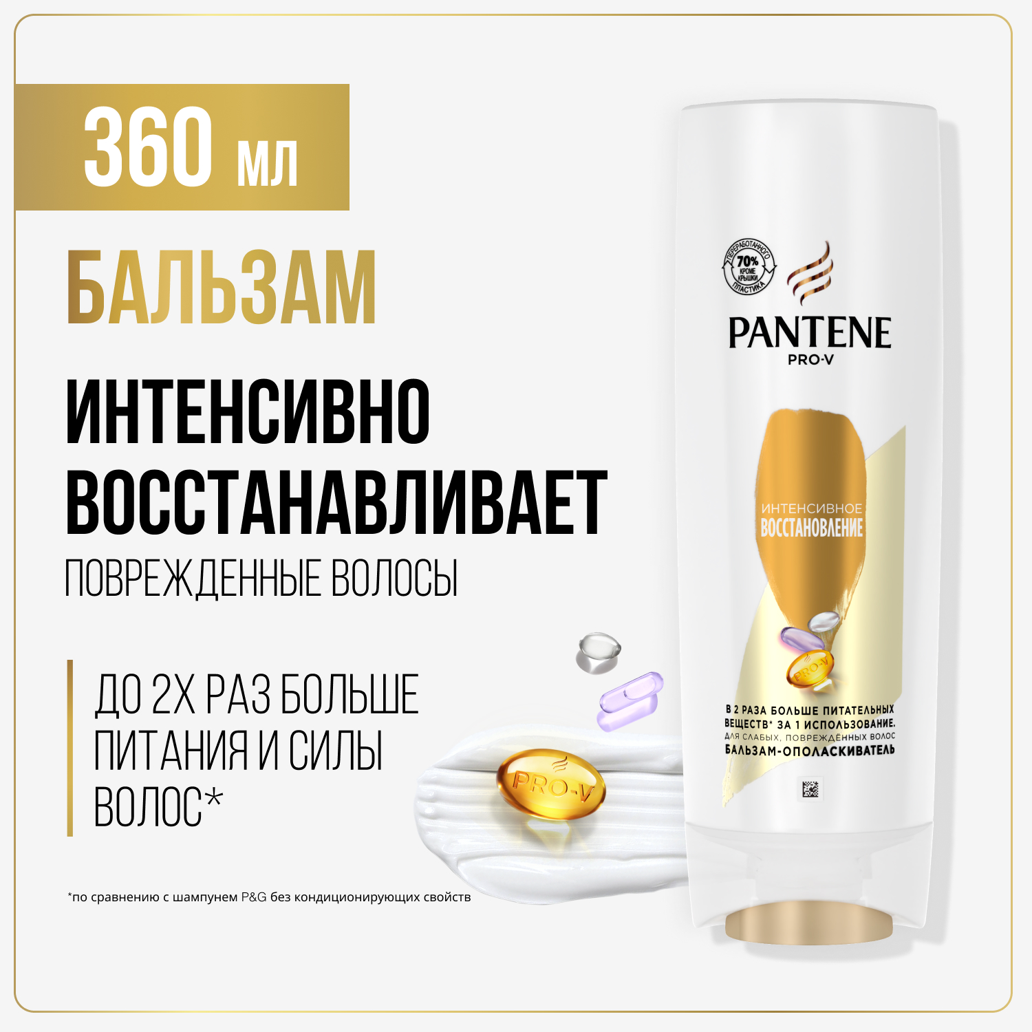 Купить бальзам для волос Pantene Интенсивное Восстановление для поврежденных волос 360 мл, цены на Мегамаркет | Артикул: 100001554338