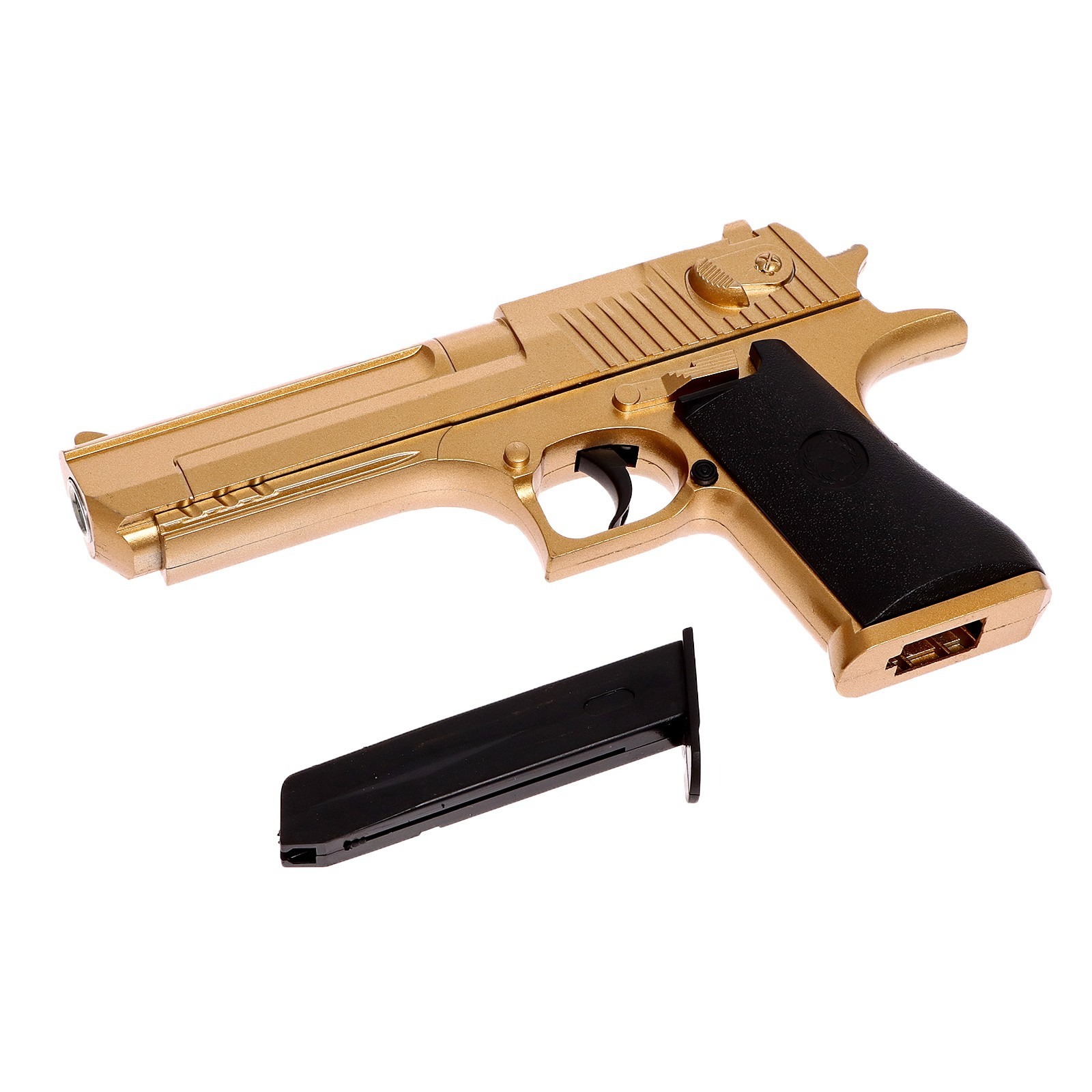 Пистолет игрушечный КНР Desert Eagle Gold, с металл, пластик, в коробке  (K111B) – купить в Москве, цены в интернет-магазинах на Мегамаркет