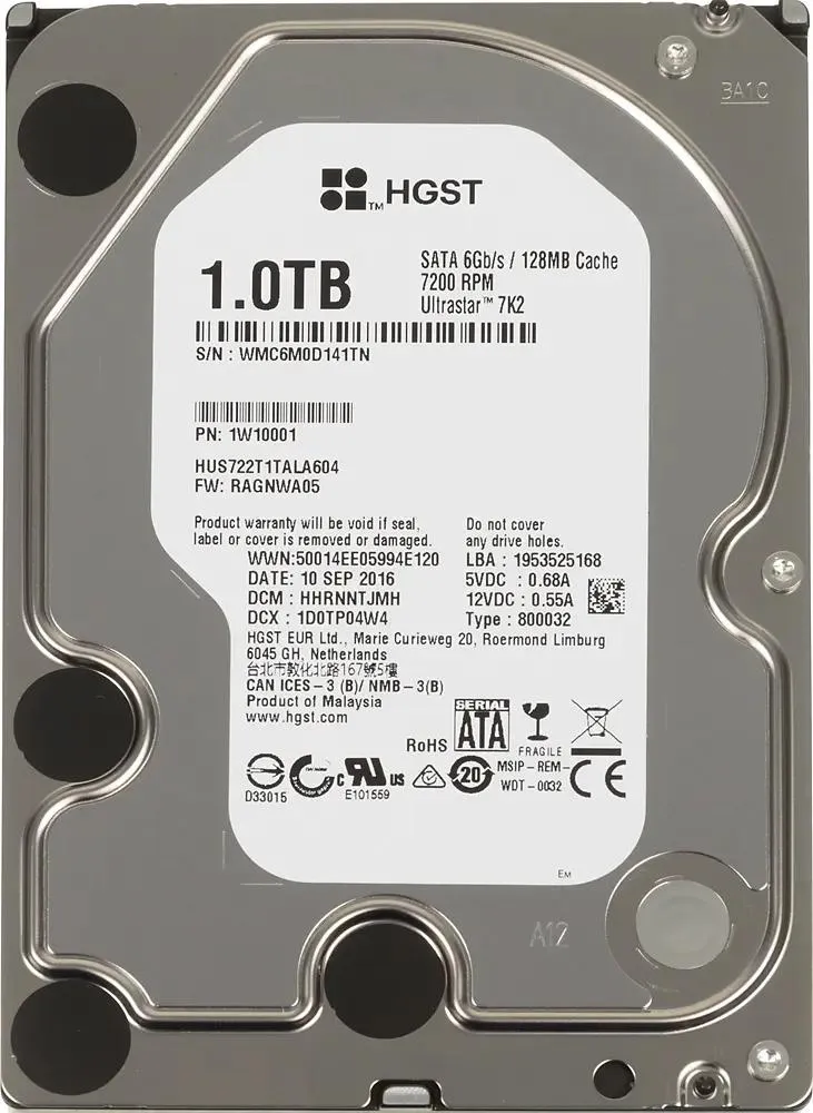 Жесткий диск HGST HUS722T1TALA604 1 ТБ - купить в Москве, цены в интернет-магазинах Мегамаркет