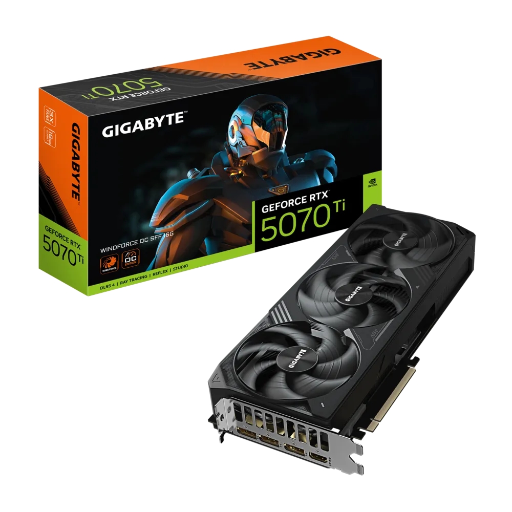 Видеокарта GIGABYTE NVIDIA GeForce RTX 5070 Ti WINDFORCE OC SFF 16GB - купить в М.видео, цена на Мегамаркет