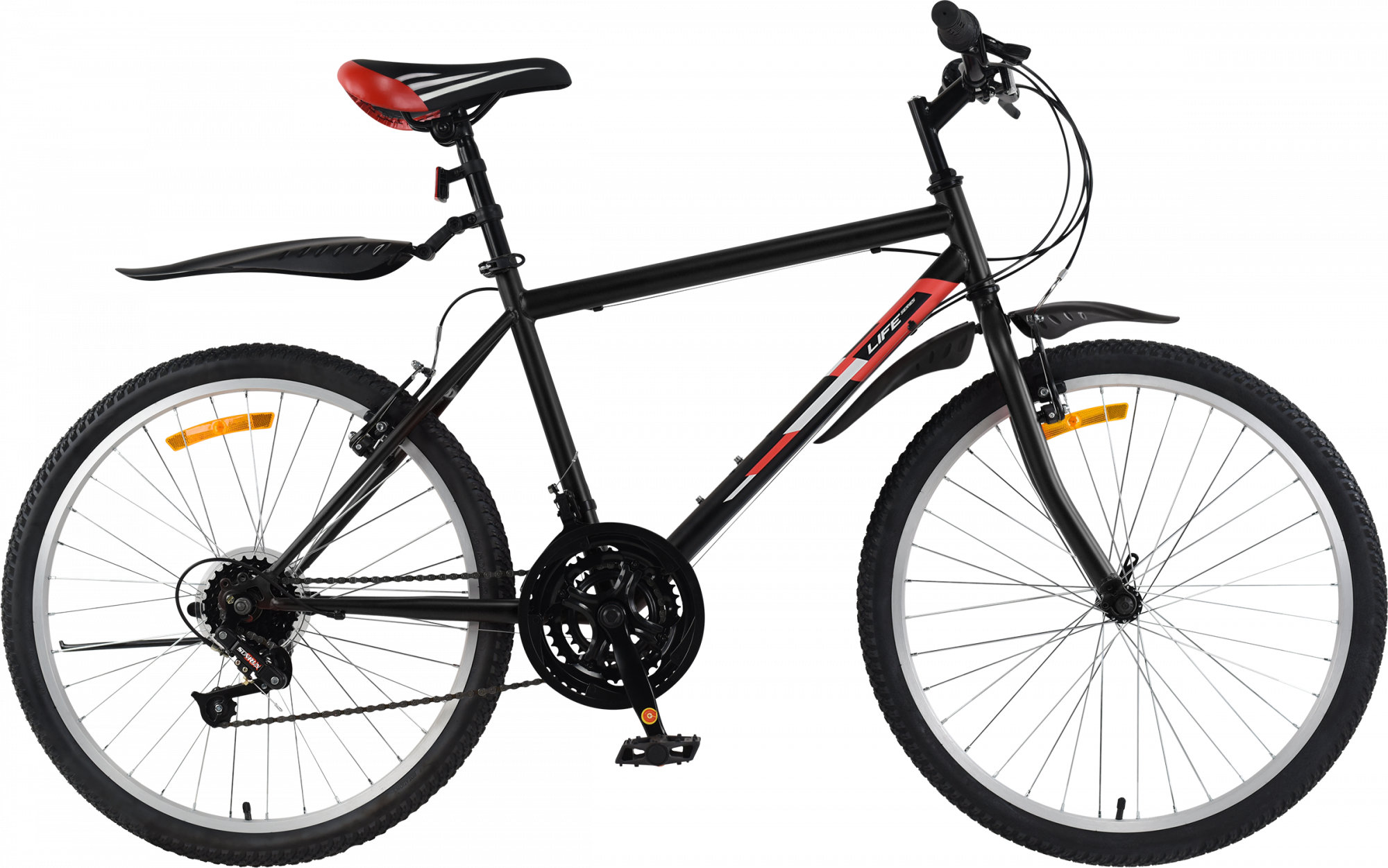 Велосипед спортивный Life 26" черно-красный - купить в Москве, цены на Мегамаркет | 100031013497