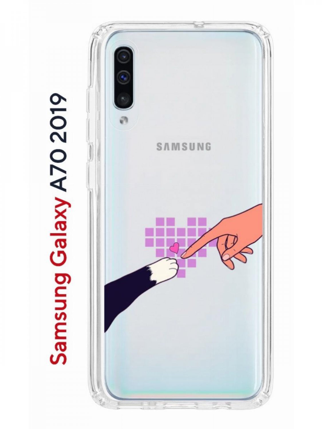 Чехол на Samsung A70 Kruche Print Котолюбовь,противоударный бампер,с  защитой камеры, купить в Москве, цены в интернет-магазинах на Мегамаркет