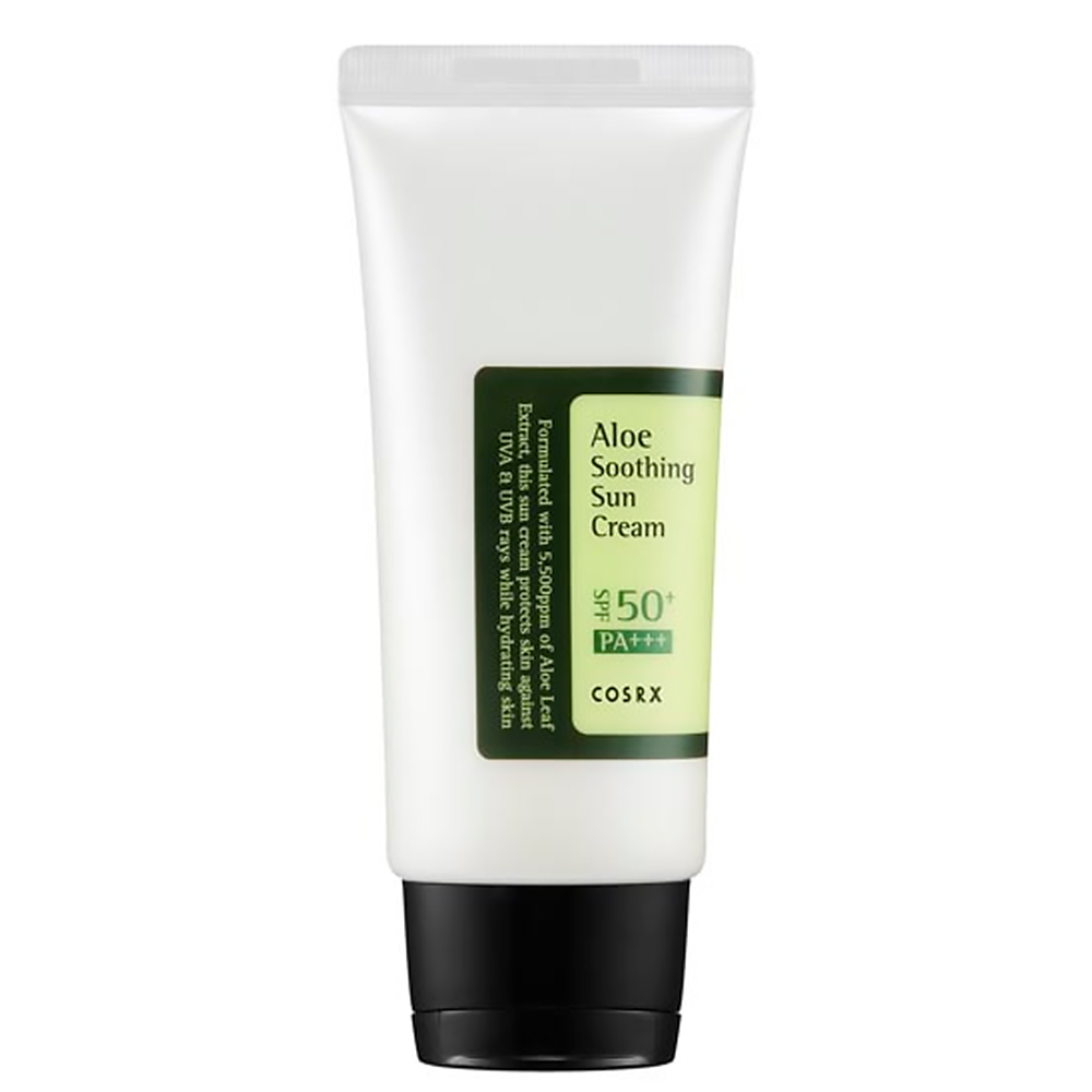 Солнцезащитный крем для лица CosRX Aloe Soothing Sun Cream успокаивающий, 50 мл - купить в MaskShop, цена на Мегамаркет