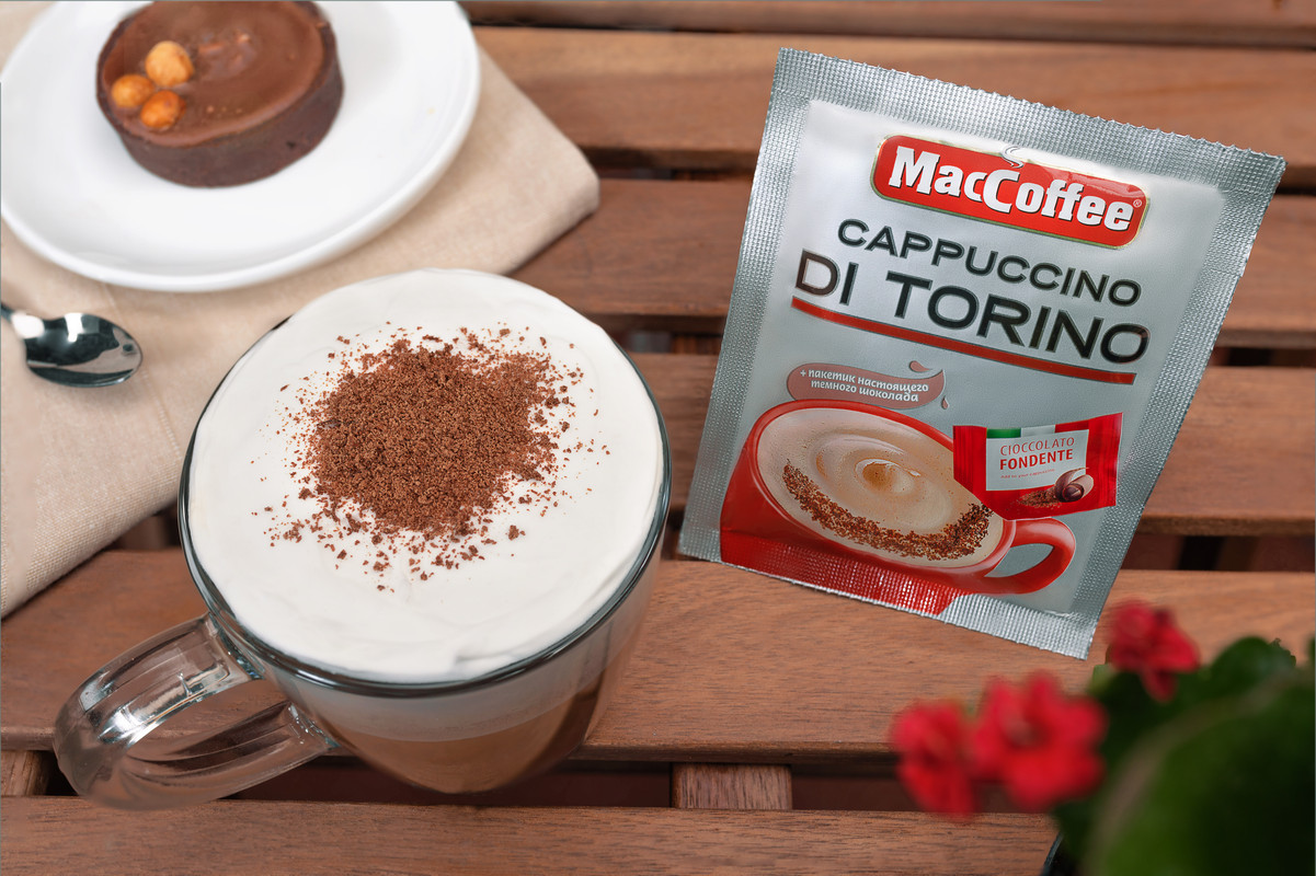 Купить напиток кофейный MacCoffee Cappuccino di Torino с шоколадной крошкой  в пакетиках, 5 шт, цены на Мегамаркет | Артикул: 100027310515